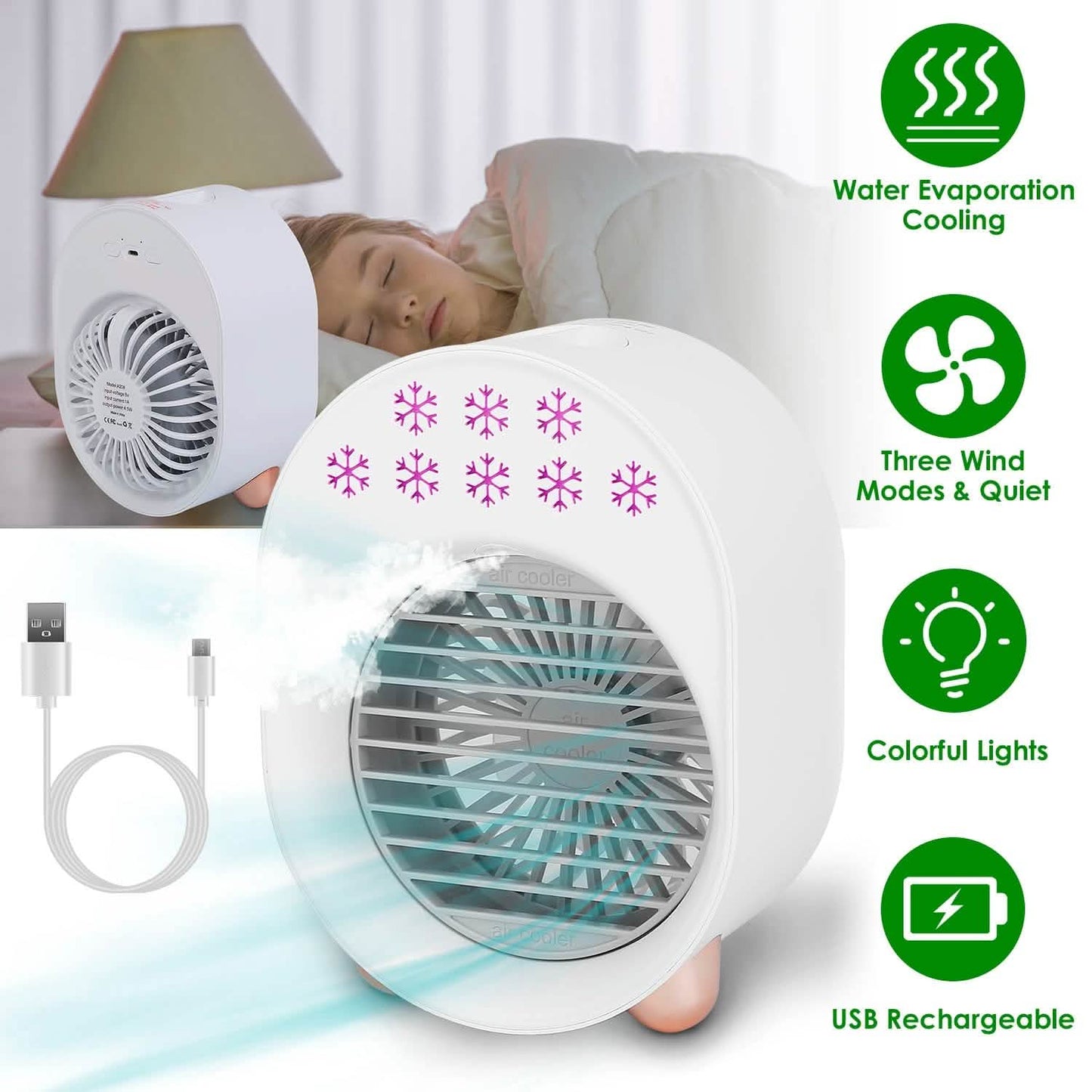 4-in-1 Portable Mini Desktop Water Mist Cooling Air Conditioner DailySale