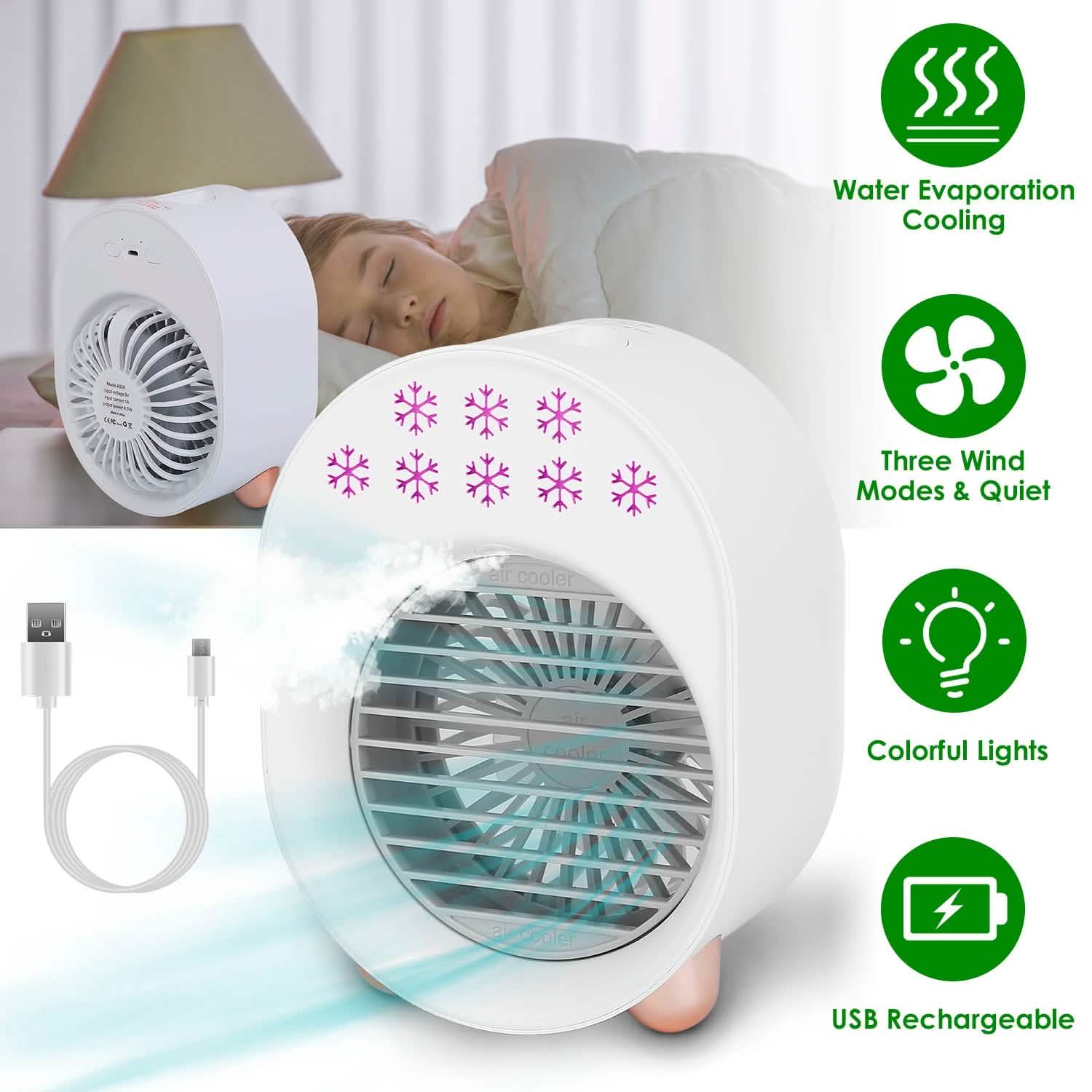 4-in-1 Portable Mini Desktop Water Mist Cooling Air Conditioner DailySale