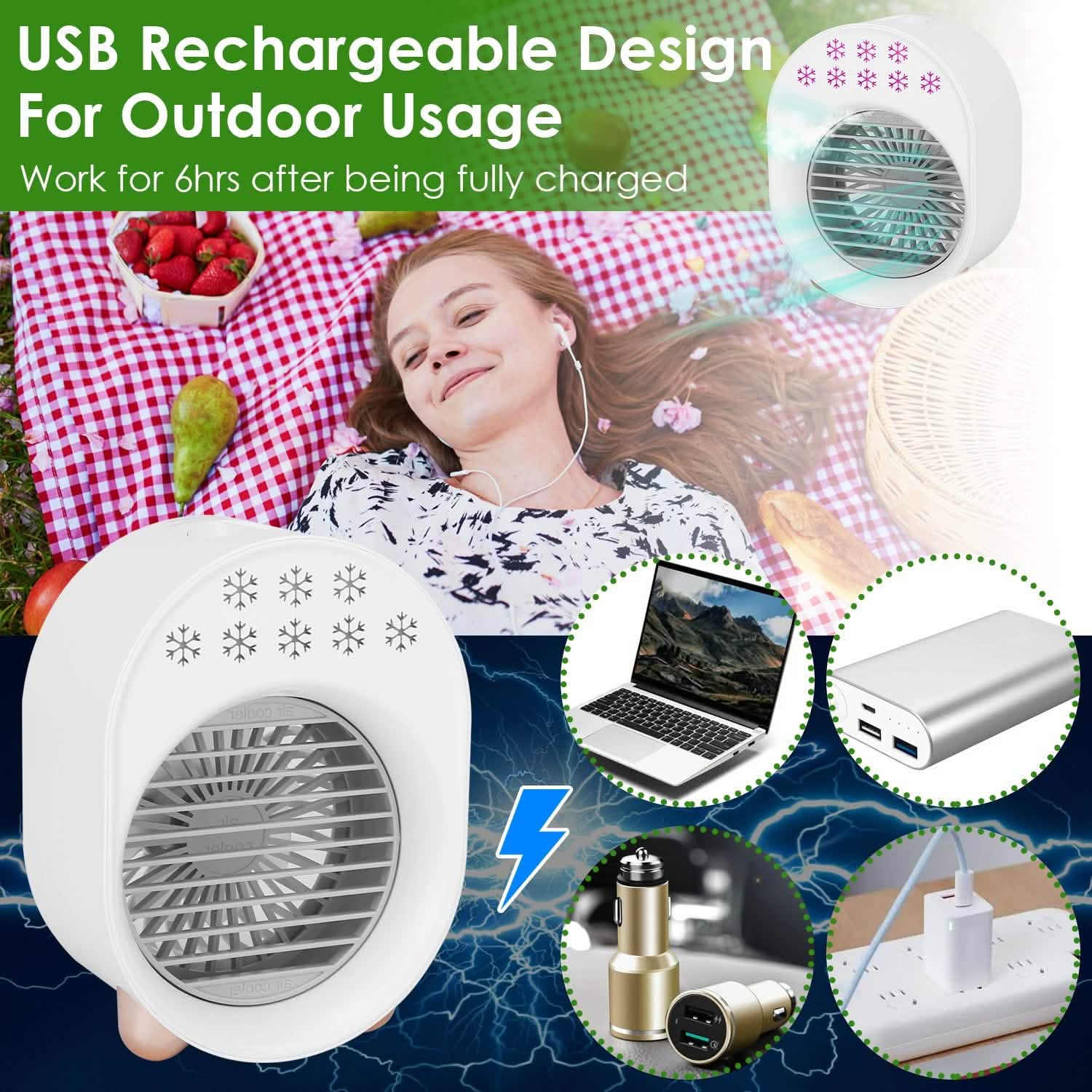 4-in-1 Portable Mini Desktop Water Mist Cooling Air Conditioner DailySale