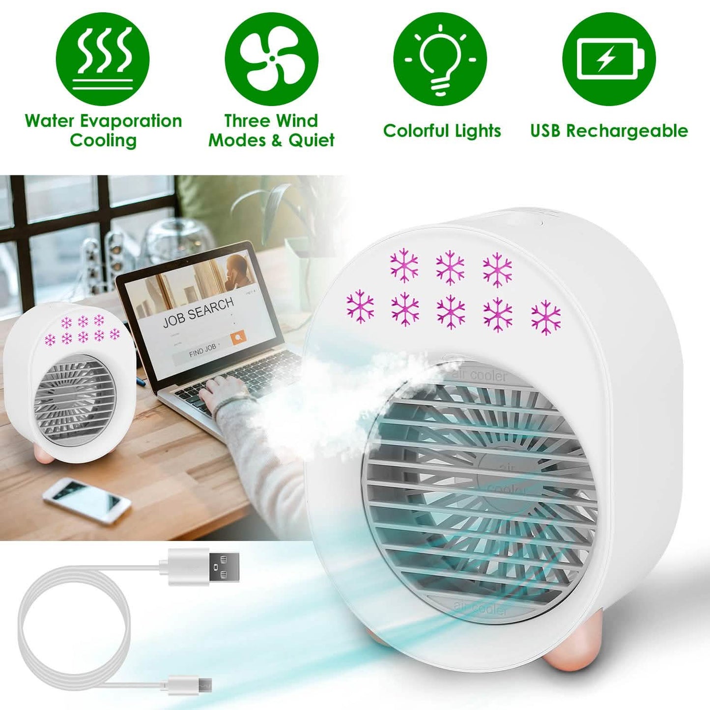 4-in-1 Portable Mini Desktop Water Mist Cooling Air Conditioner DailySale