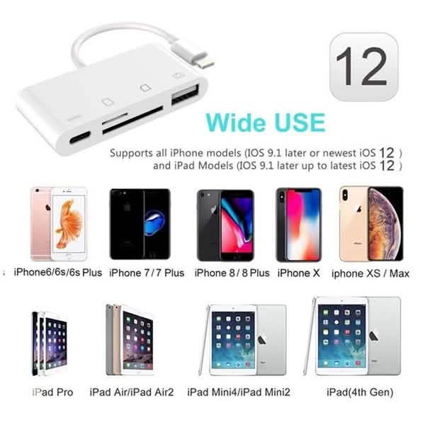 4-in-1 SD/TF Card Reader USB 2.0 Female OTG Adapter Cable DailySale