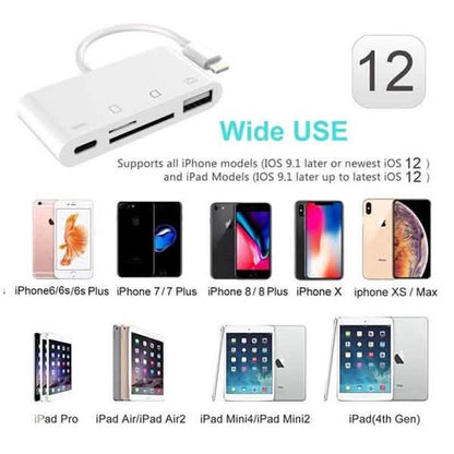 4-in-1 SD/TF Card Reader USB 2.0 Female OTG Adapter Cable DailySale
