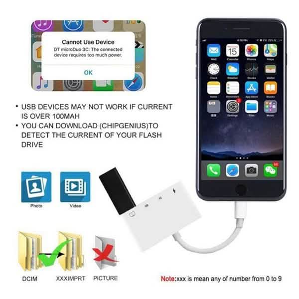 4-in-1 SD/TF Card Reader USB 2.0 Female OTG Adapter Cable DailySale