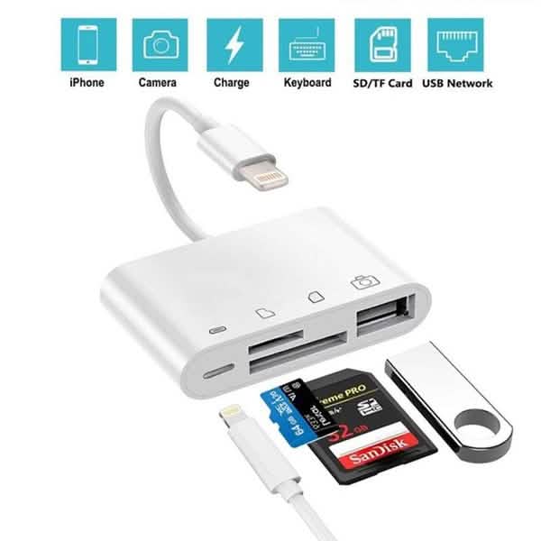 4-in-1 SD/TF Card Reader USB 2.0 Female OTG Adapter Cable DailySale