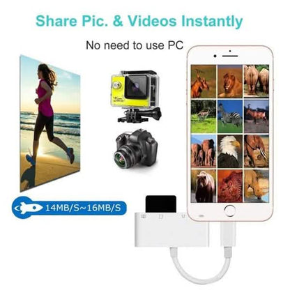 4-in-1 SD/TF Card Reader USB 2.0 Female OTG Adapter Cable DailySale