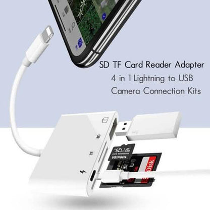 4-in-1 SD/TF Card Reader USB 2.0 Female OTG Adapter Cable DailySale