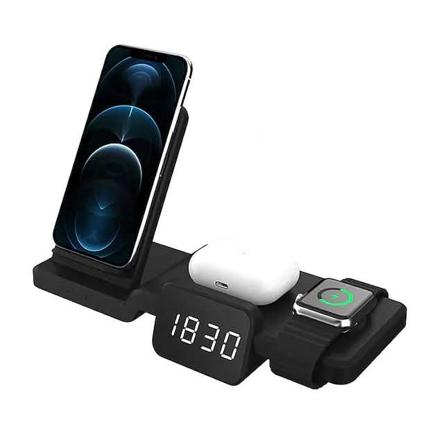 4-in-1 Wireless Charger with LED Digital Clock DailySale