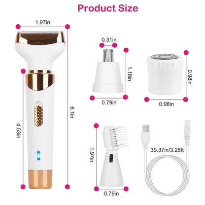 4-in-1 Women Electric Hair Shaver USB Rechargeable DailySale