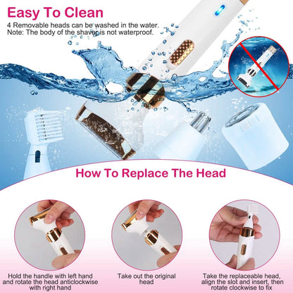 4-in-1 Women Electric Hair Shaver USB Rechargeable DailySale