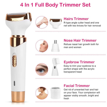 4-in-1 Women Electric Hair Shaver USB Rechargeable DailySale