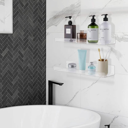 4-Pack: 15 inches Clear Acrylic Floating Shelves with 2 Mounting Ways DailySale
