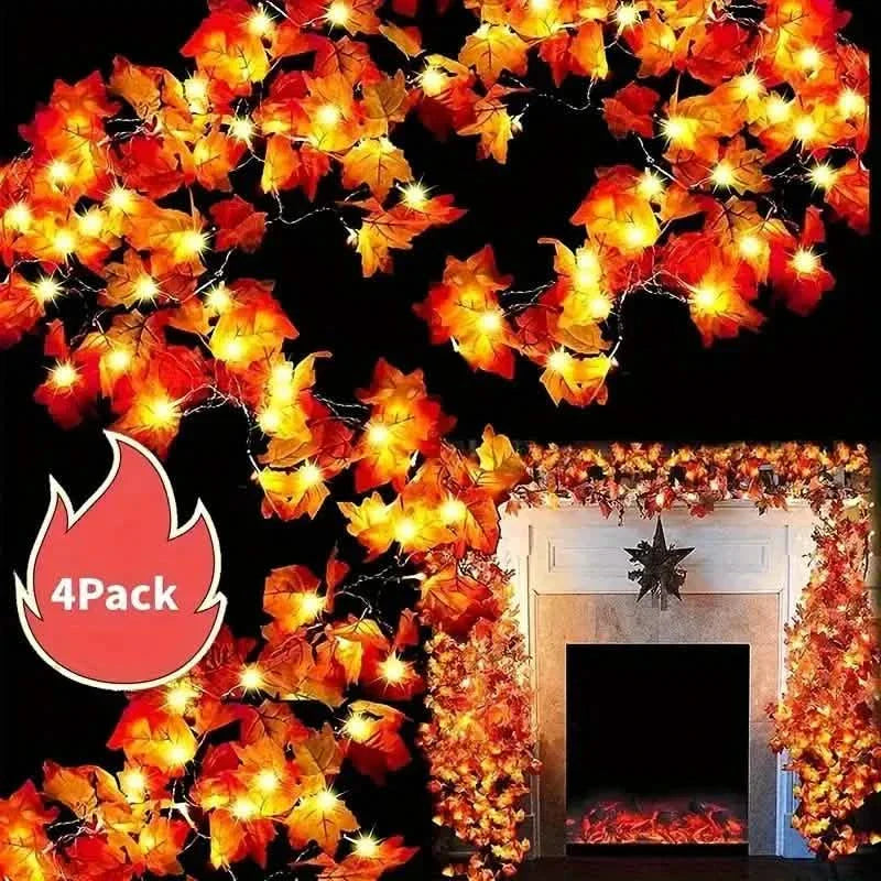 4-Pack: 2M 20LED Fall Garland Fall Decorations LED DailySale