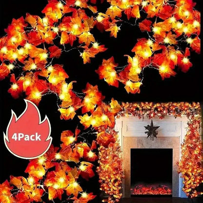 4-Pack: 2M 20LED Fall Garland Fall Decorations LED DailySale