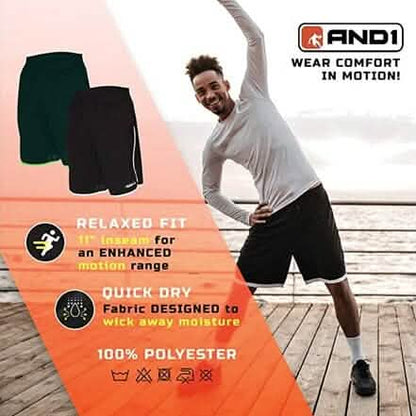 4-Pack: AND1 Men's Active Athletic Performance Shorts DailySale