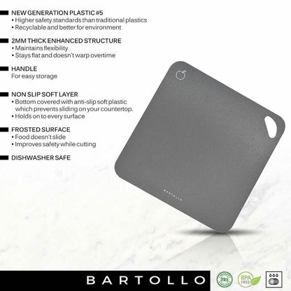 4-Pack: Bartollo Non-Slip Cutting Boards with Free Knife DailySale