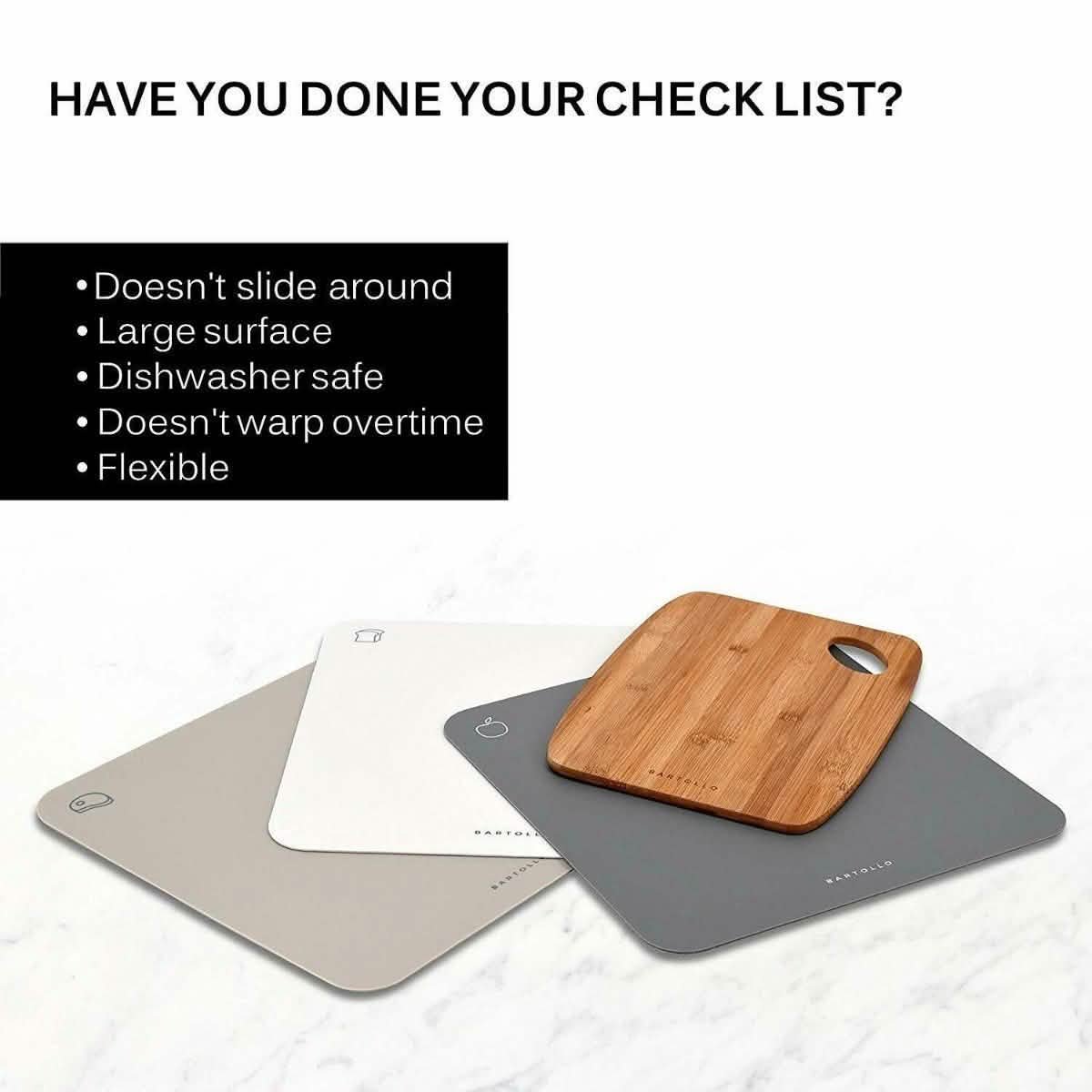 4-Pack: Bartollo Non-Slip Cutting Boards with Free Knife DailySale