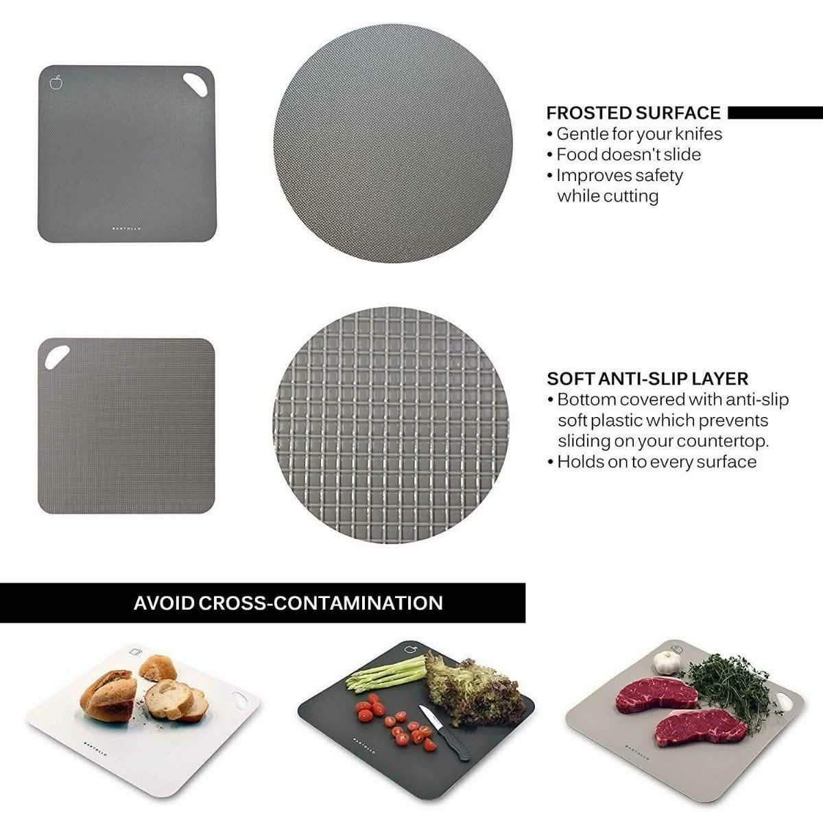 4-Pack: Bartollo Non-Slip Cutting Boards with Free Knife DailySale