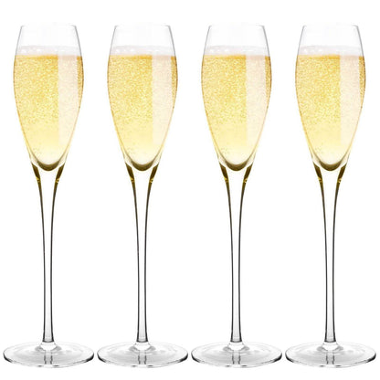 4-Pack: Bella Vino Standard Hand Blown Crystal Red/White Wine Glasses DailySale