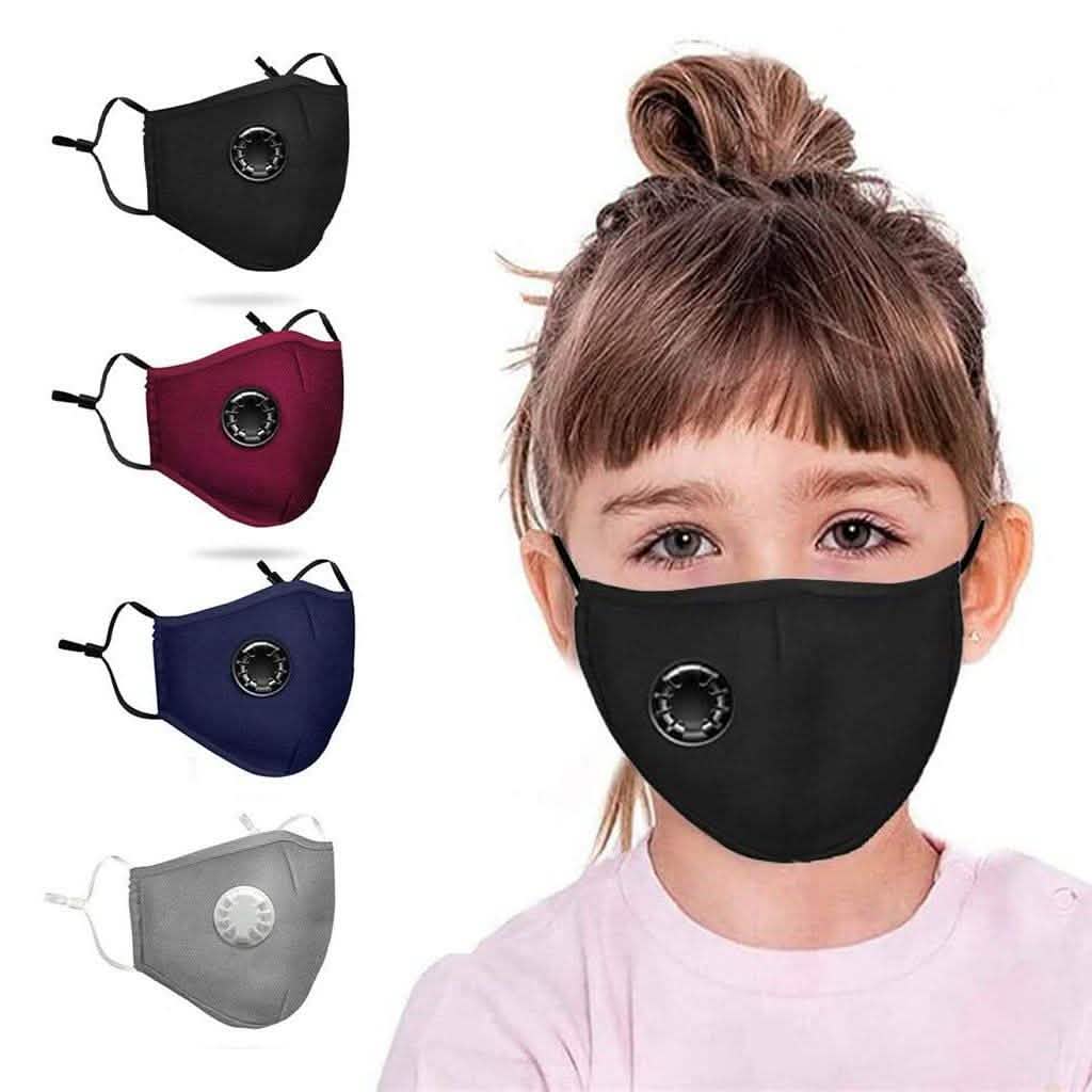4-Pack: Children's Seamless Reusable Washable Face Mask Bandanas with Breathing Valve DailySale