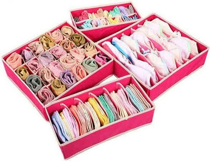 4-Pack: Collapsible Drawer Organizers - Pink DailySale