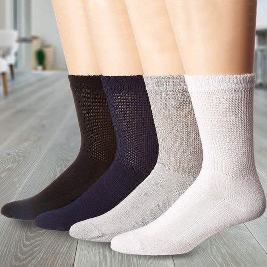 4-Pack: Comfortable Non-Binding Diabetic Crew Socks DailySale