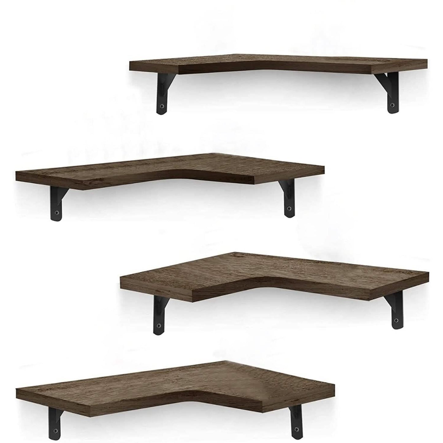 4-Pack: Corner Floating Shelf Wall Mount Display Storage DailySale