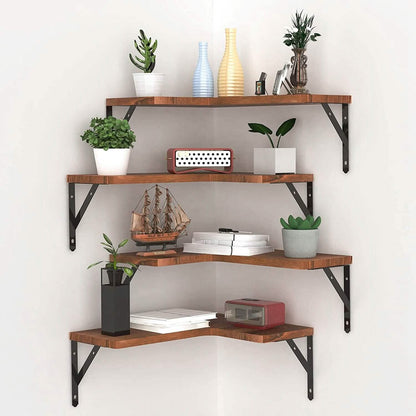4-Pack: Corner Floating Shelf Wall Mount Display Storage DailySale