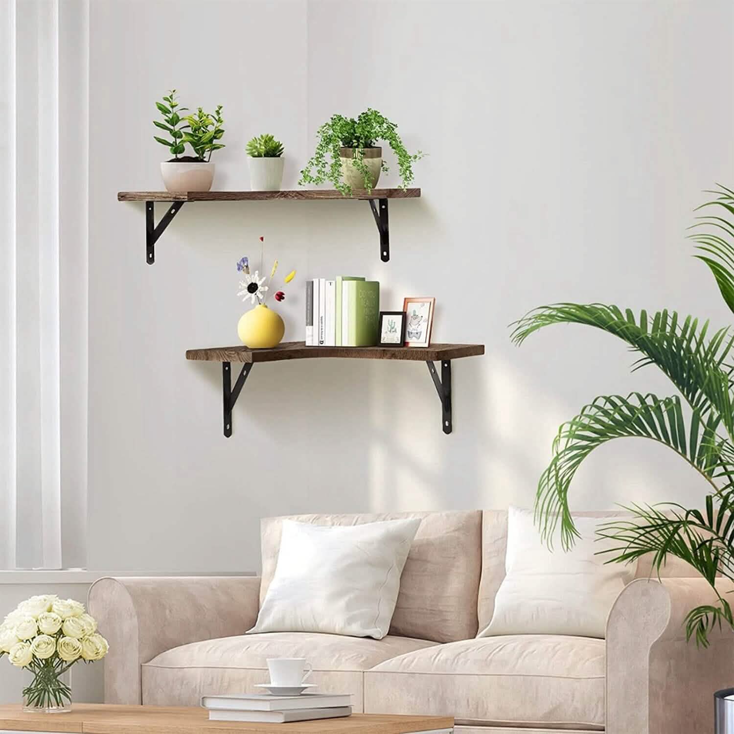 4-Pack: Corner Floating Shelf Wall Mount Display Storage DailySale
