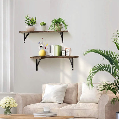 4-Pack: Corner Floating Shelf Wall Mount Display Storage DailySale