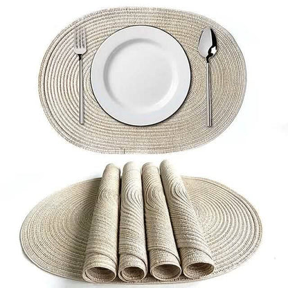 4-Pack: Cotton Oval Dining Mat DailySale