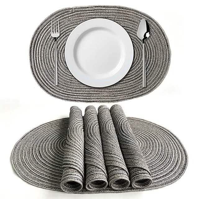 4-Pack: Cotton Oval Dining Mat DailySale