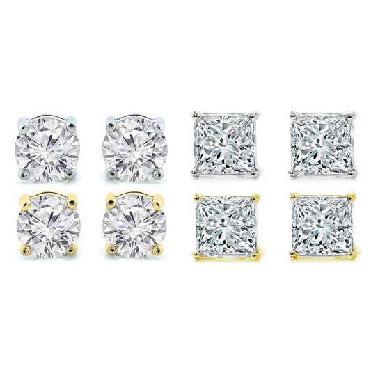 4-Pack: Crystal Stud Earrings Set DailySale