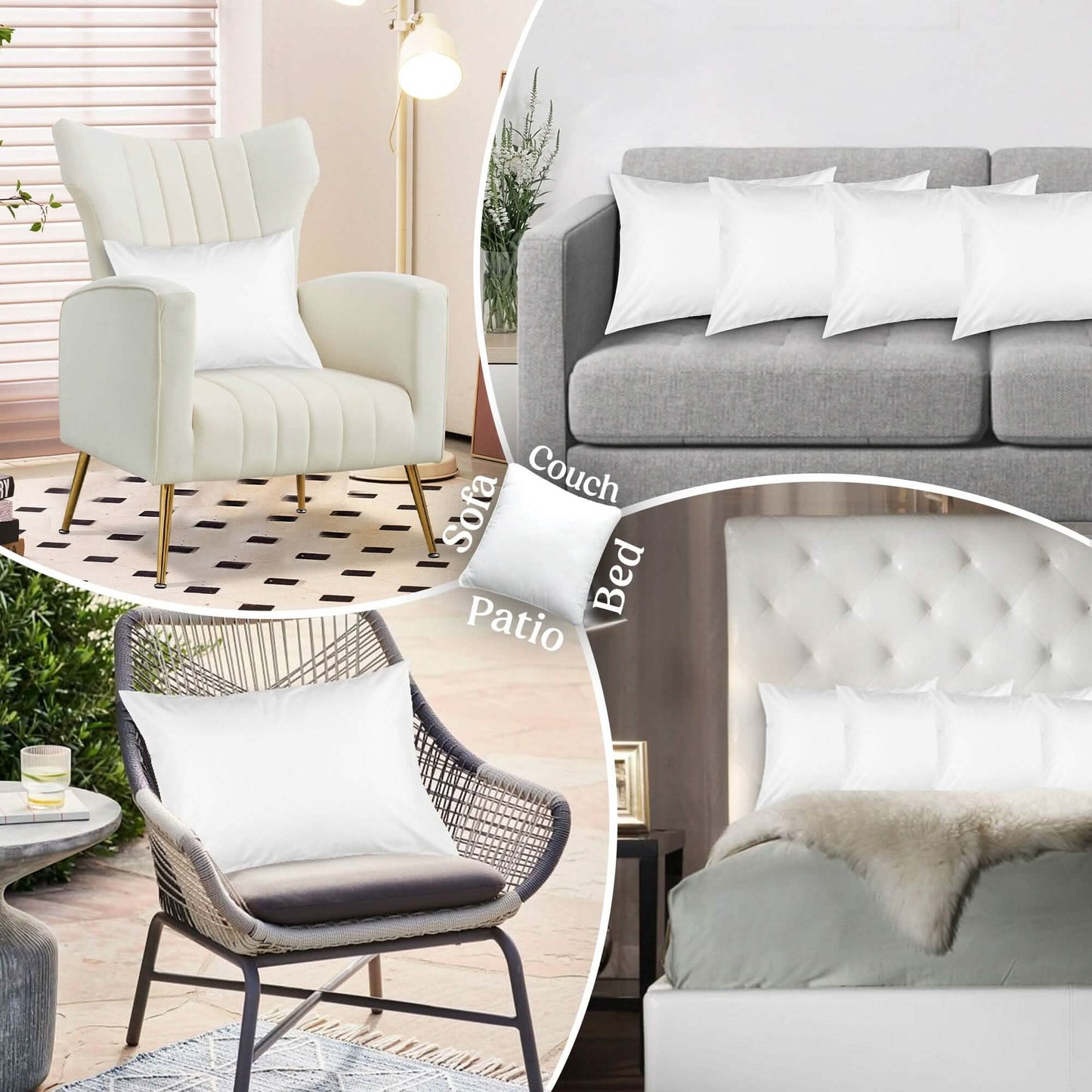 4-Pack: Decorative Throw Pillows Bed Sofa Couch Pillow Set Bounce Back Cushions DailySale