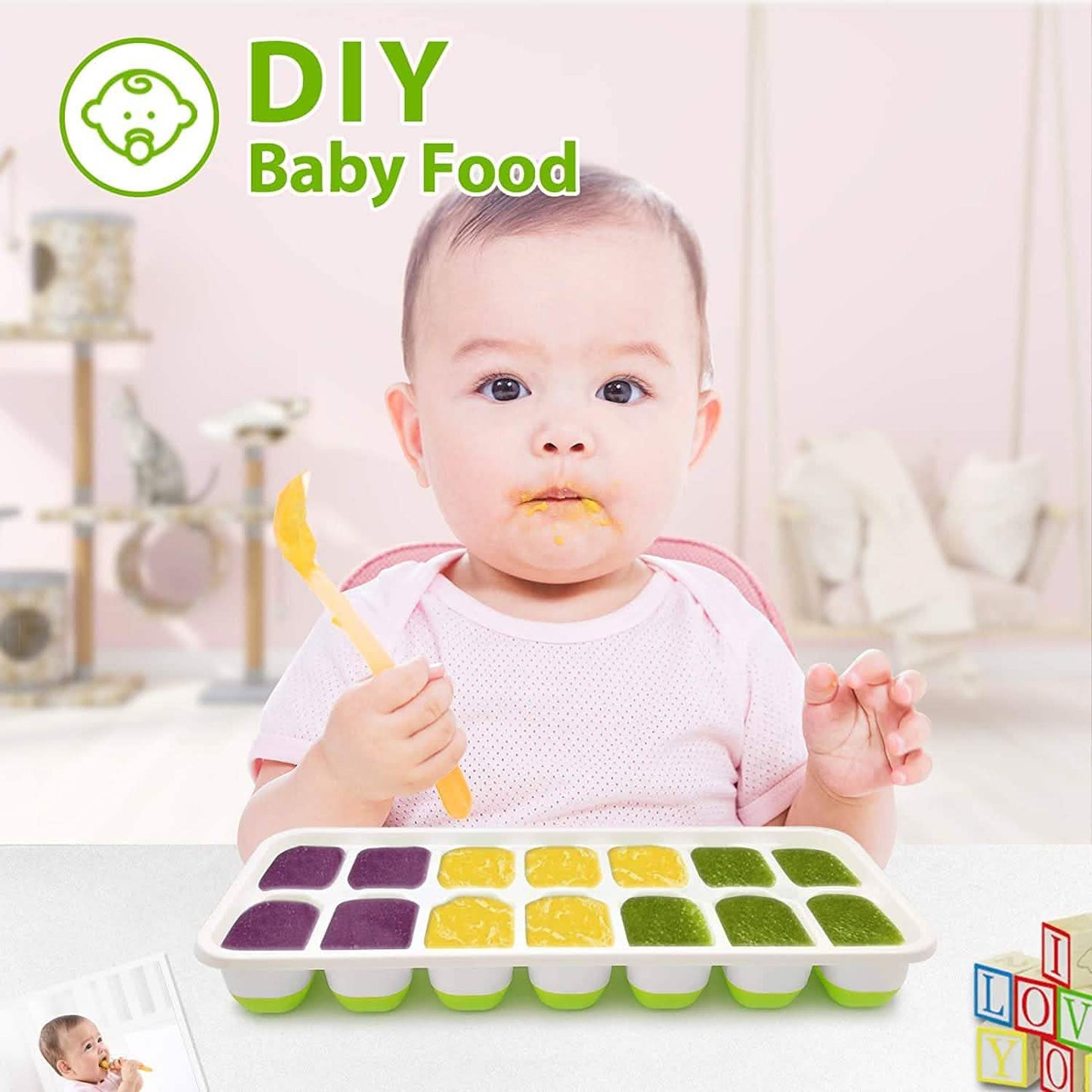 4-Pack: Easy-Release Silicone & Flexible 14-Ice Cube Trays with Spill-Resistant Removable Lid DailySale