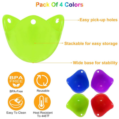 4-Pack: Egg Poachers Silicon Egg Cups DailySale
