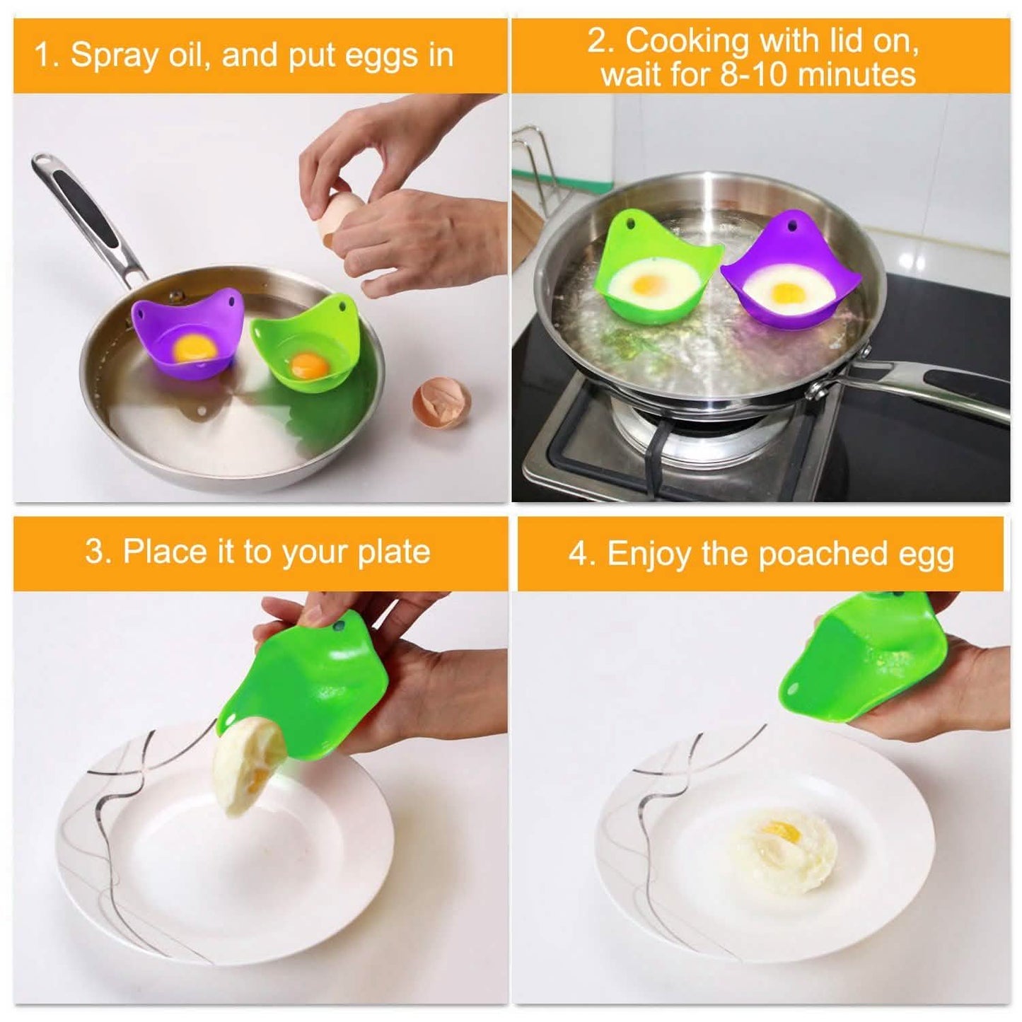 4-Pack: Egg Poachers Silicon Egg Cups DailySale