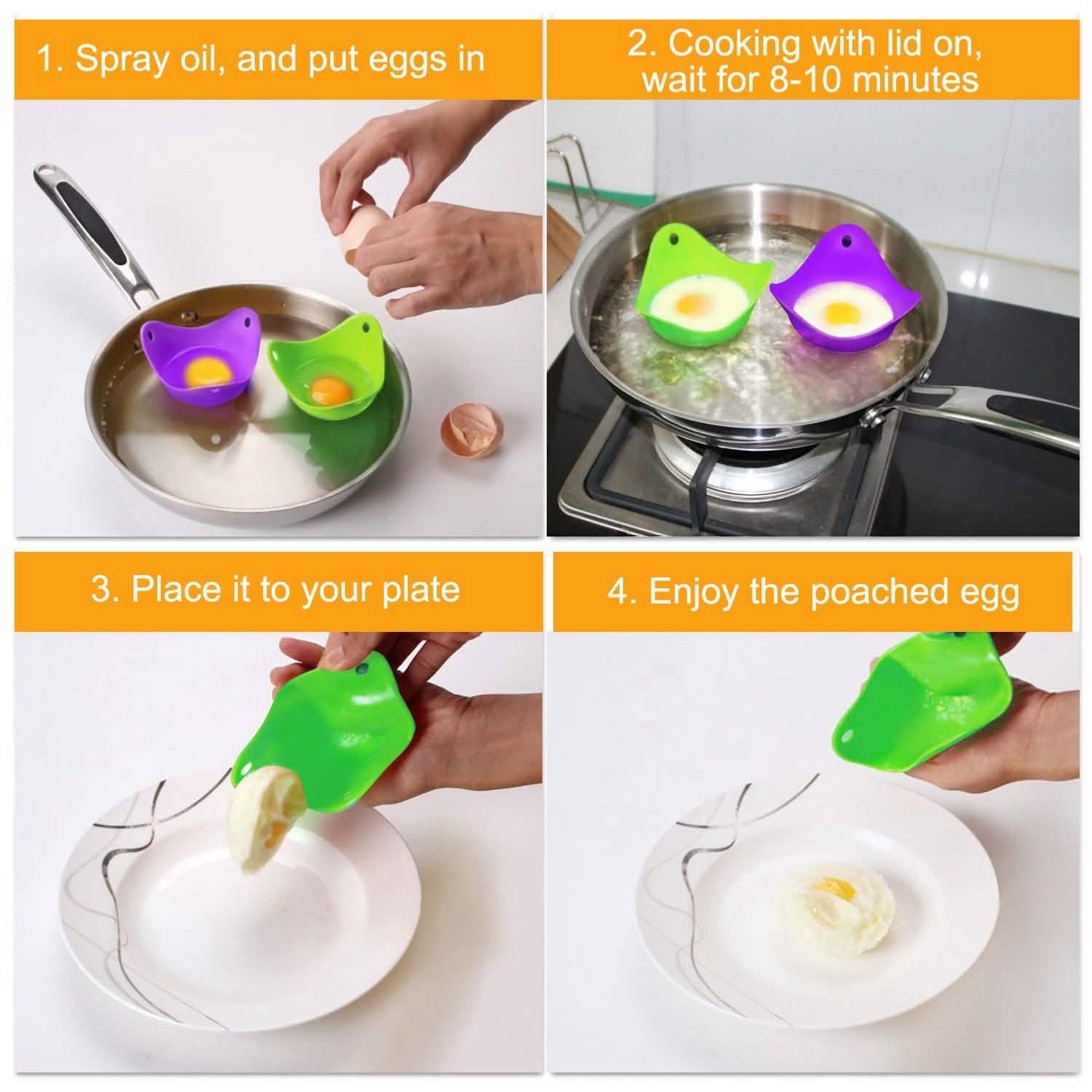 4-Pack: Egg Poachers Silicon Egg Cups DailySale