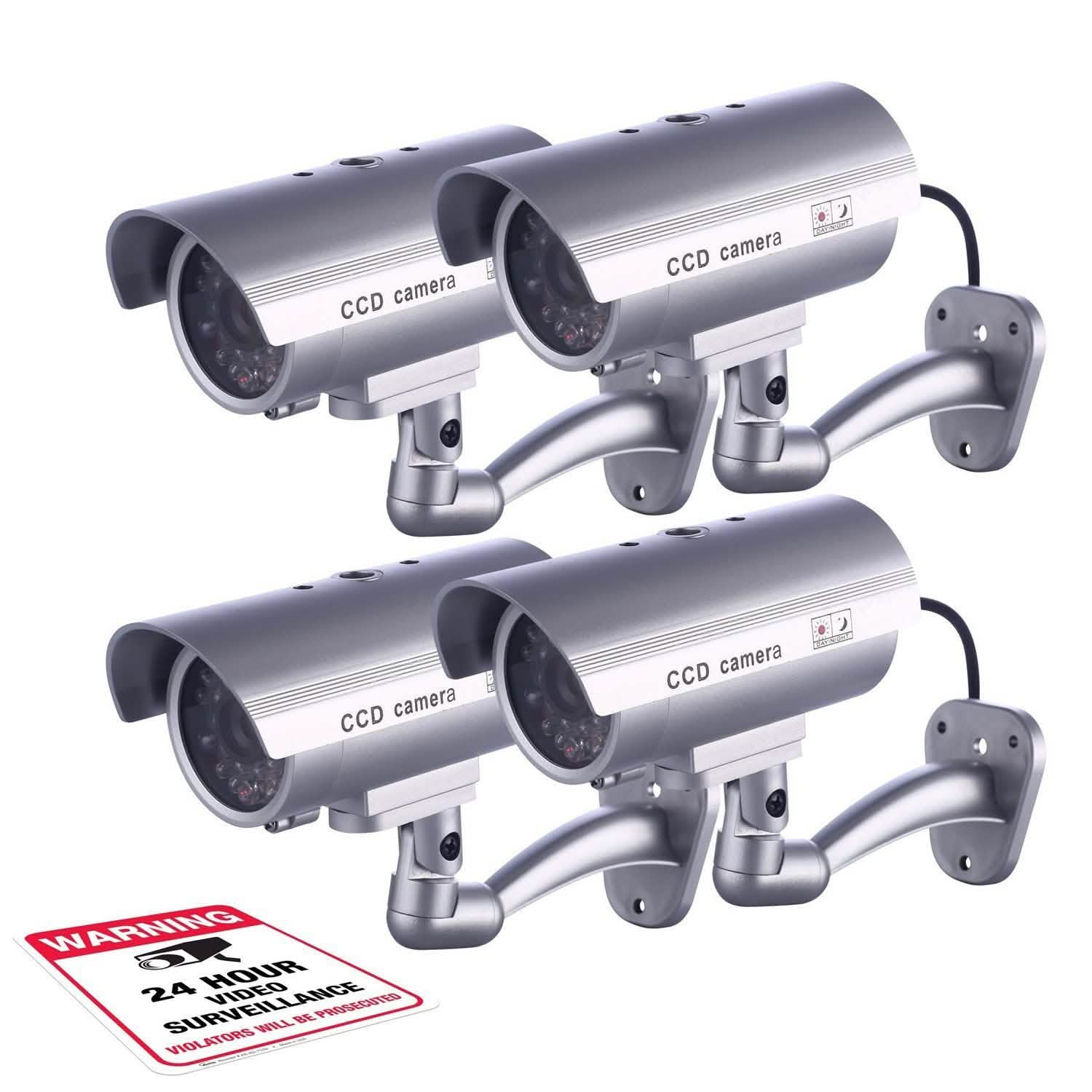 4 Pack: Fitnate Fake Security Camera CCTV Surveillance System DailySale
