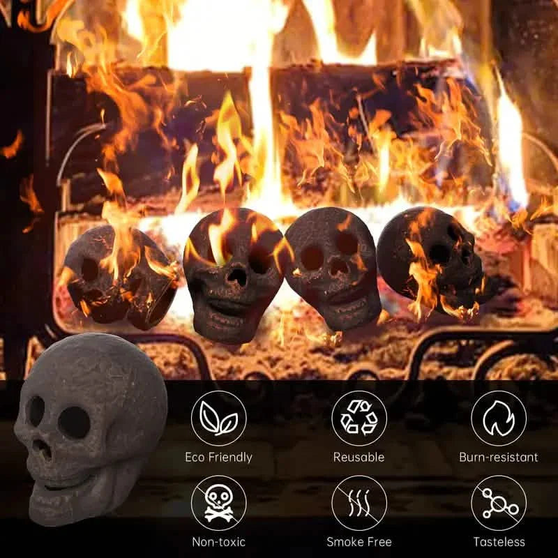 4-Pack: Halloween Fire Pit Skull Ceramic Props DailySale