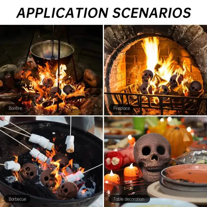 4-Pack: Halloween Fire Pit Skull Ceramic Props DailySale