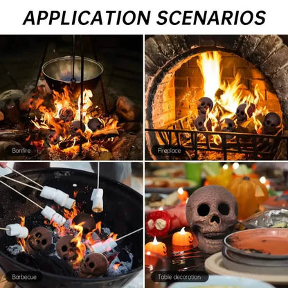 4-Pack: Halloween Fire Pit Skull Ceramic Props DailySale