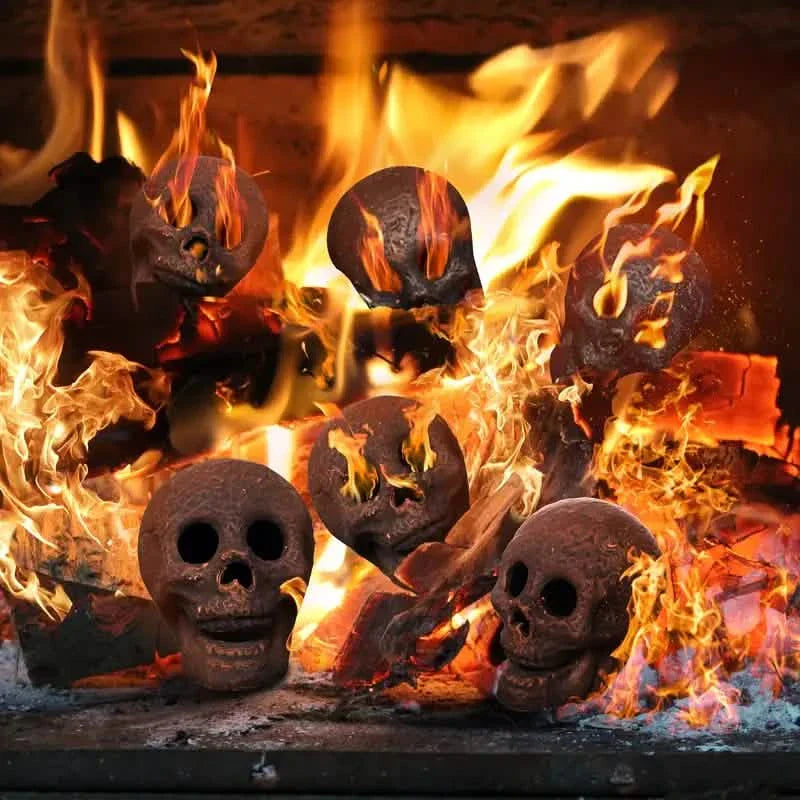4-Pack: Halloween Fire Pit Skull Ceramic Props DailySale