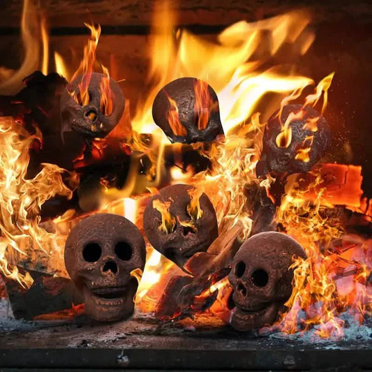 4-Pack: Halloween Fire Pit Skull Ceramic Props DailySale