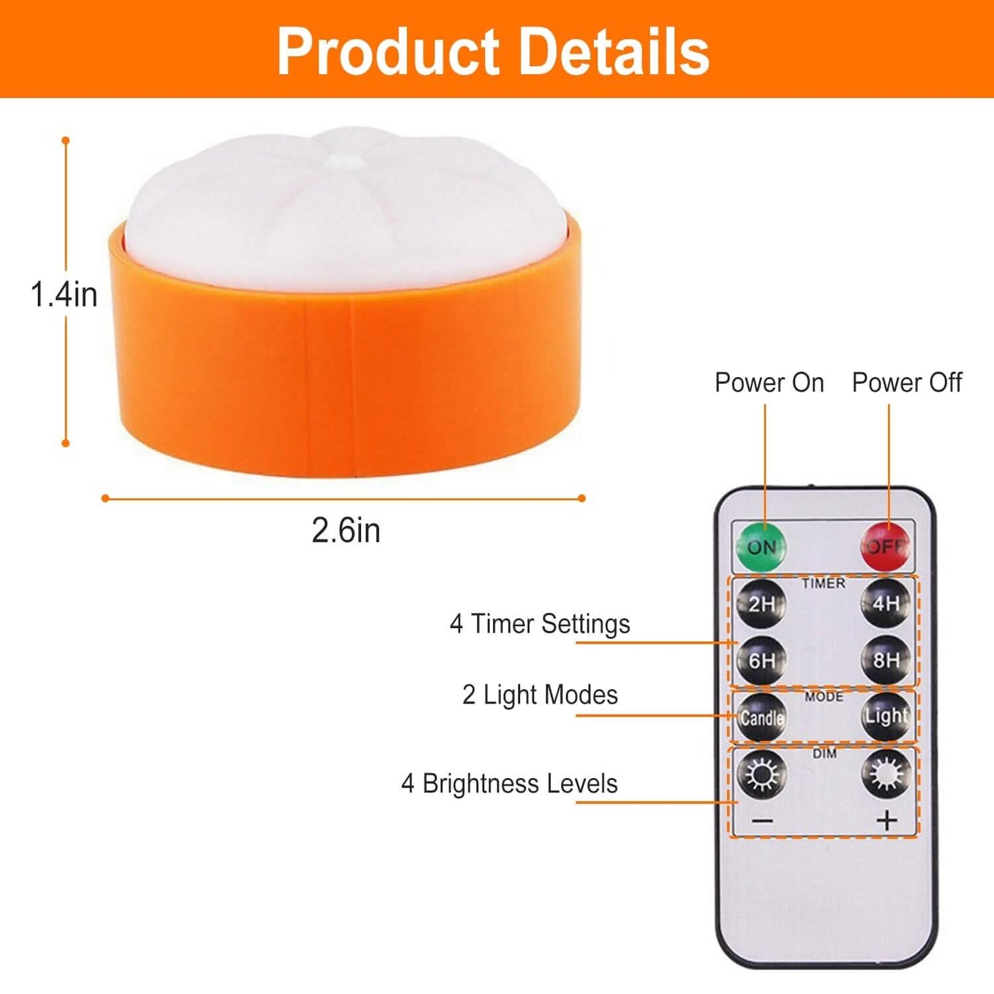 4-Pack: Halloween LED Pumpkin Lights Battery Operated with 2 Light Modes 4 Timer Setting DailySale