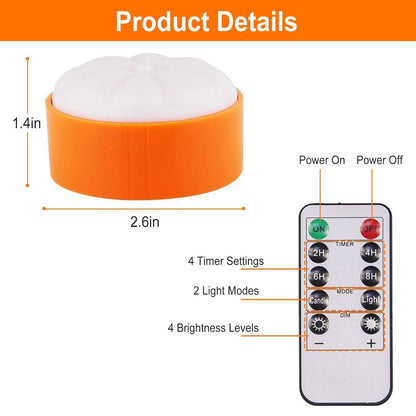 4-Pack: Halloween LED Pumpkin Lights Battery Operated with 2 Light Modes 4 Timer Setting DailySale
