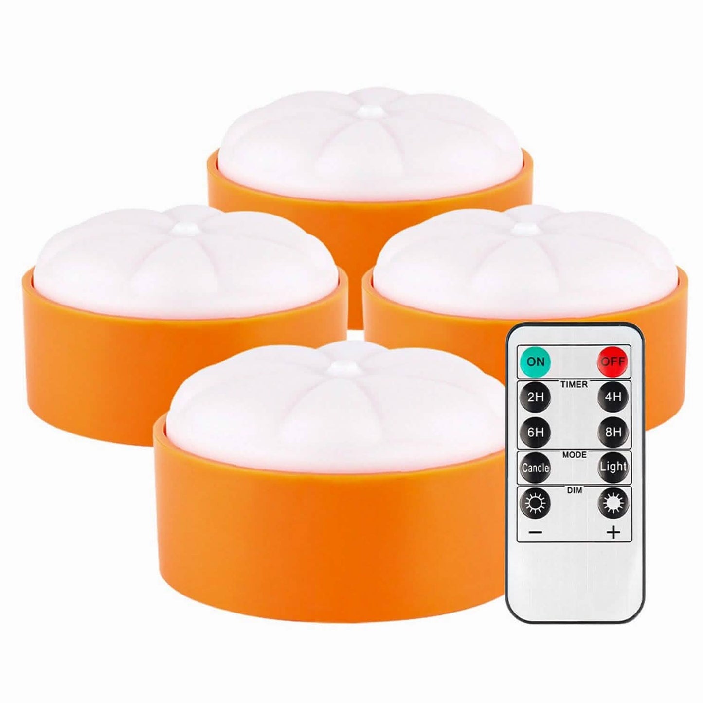 4-Pack: Halloween LED Pumpkin Lights Battery Operated with 2 Light Modes 4 Timer Setting DailySale