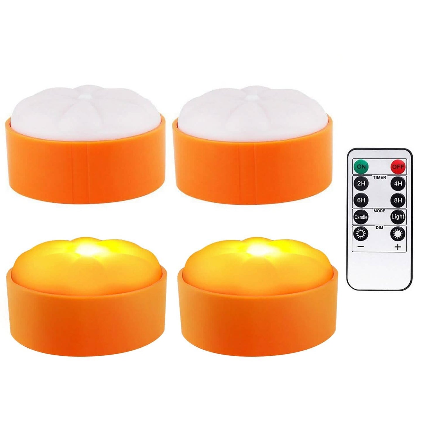 4-Pack: Halloween LED Pumpkin Lights Battery Operated with 2 Light Modes 4 Timer Setting DailySale