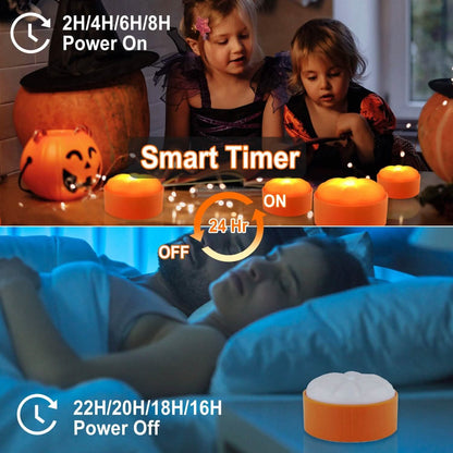 4-Pack: Halloween LED Pumpkin Lights Battery Operated with 2 Light Modes 4 Timer Setting DailySale