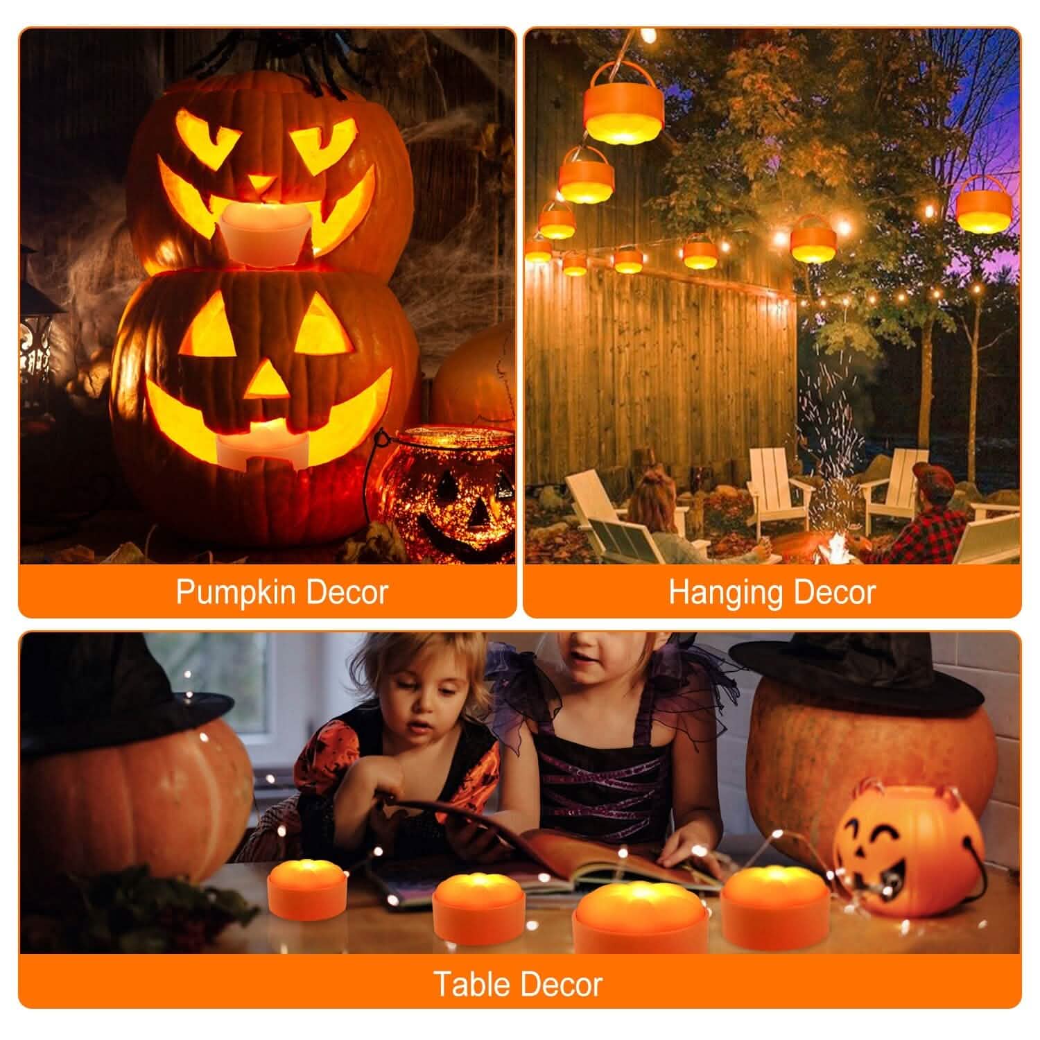 4-Pack: Halloween LED Pumpkin Lights Battery Operated with 2 Light Modes 4 Timer Setting DailySale