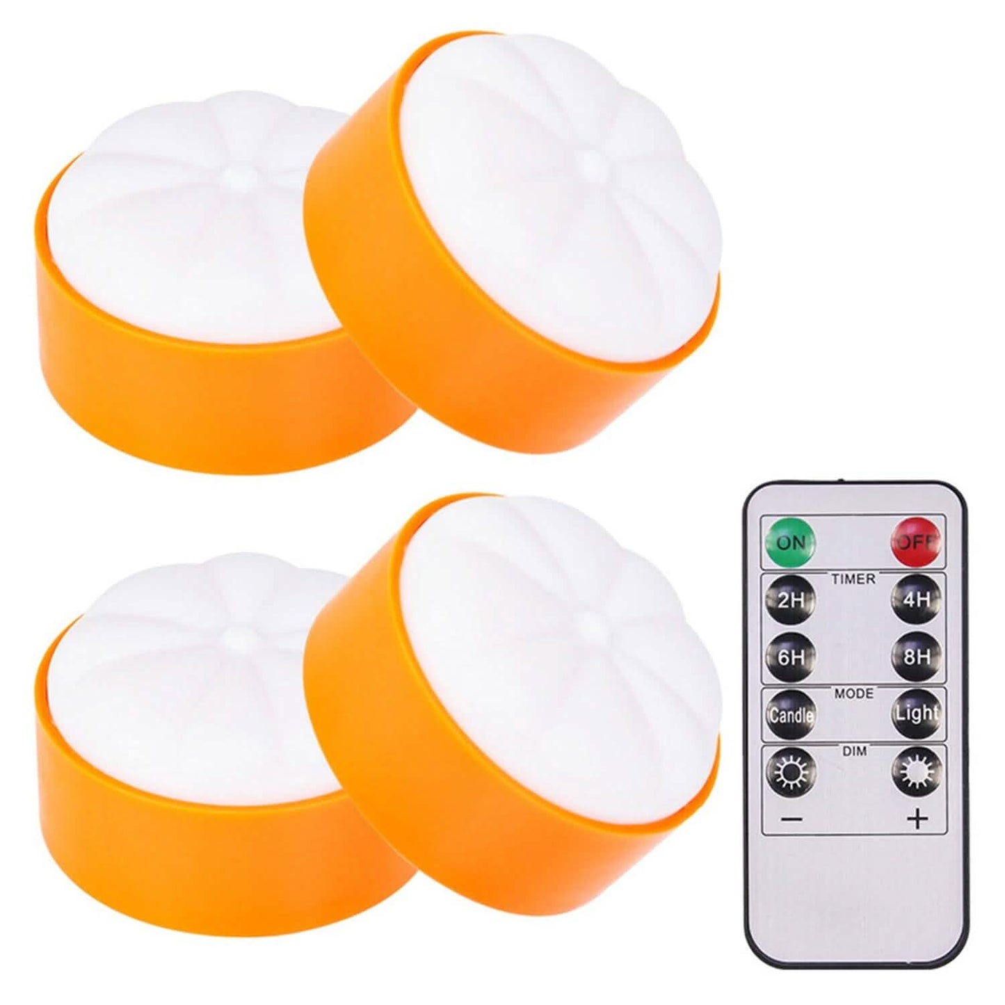 4-Pack: Halloween LED Pumpkin Lights Battery Operated with 2 Light Modes 4 Timer Setting DailySale